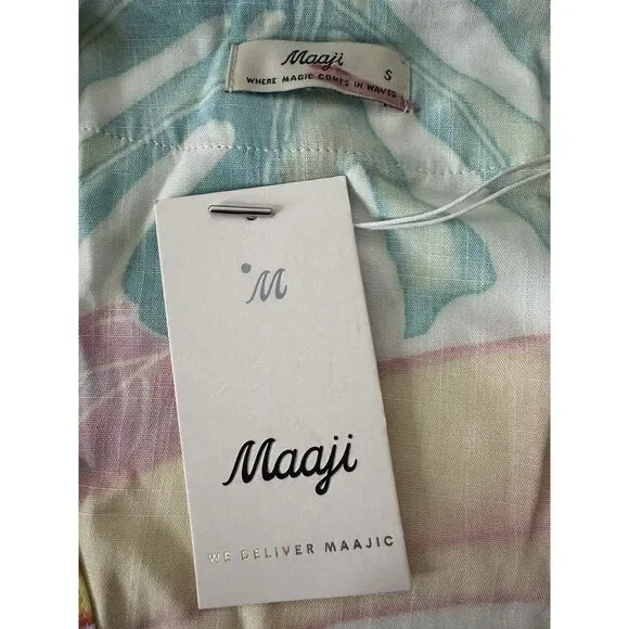 Maaji Joy Kaftan Cover Up Womens Small Sky Garden Beach Tropical‎ Outdoor New - Picture 4 of 13